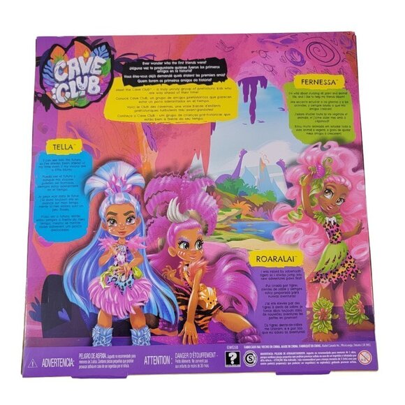 Mattel Prehistoric Cave Club 3 Pack Dolls TELLA ROARALAI FERNESSA Poseable Dolls - Picture 10 of 11